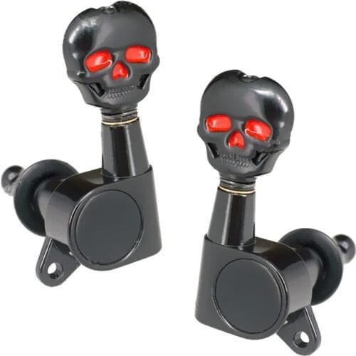 A Set Skull Head Sealed gear Guitar Tuning Pegs Tuners Machine Heads for Acoustic Electric guitar accessories parts