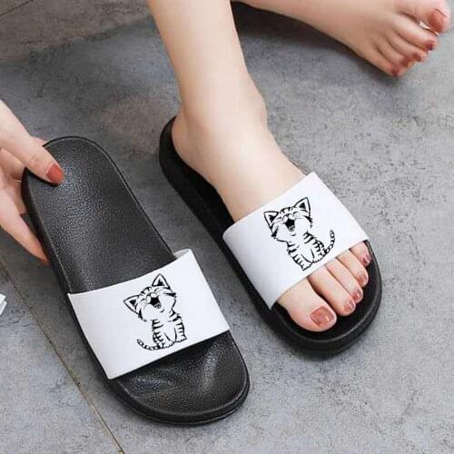 Shoes for Woman Lovely Cat Graphic Summer Casual Women Shoes Cartoon Flip Flops Harajuku Slippers zapatillas mujer Shoes Women