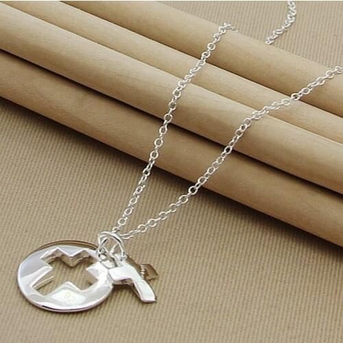 Wholesale Price Necklace 925 Sterling Silver Fashion Round Cross Pendant Necklaces For Women Men Gifts