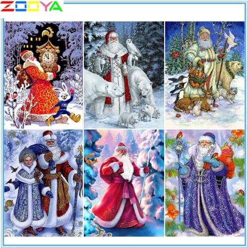 Full Square 3D Diamond Embroidery Santa Claus Picture Of Rhinestone Wall Sticker 5D Diy Diamond Painting Cartoon Home Decorlx931