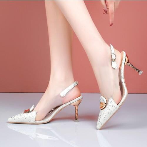Hot Women High Heels Patchwork Pumps Dress Shoes Buterfly Knot Mixed Color Pointed Toe Boat Shoes Heeled Sandals