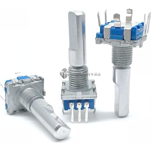 EC11 rotary encoder with push switch 20 positioning pulse audio digital potentiometer 5 foot half shaft length 25MM