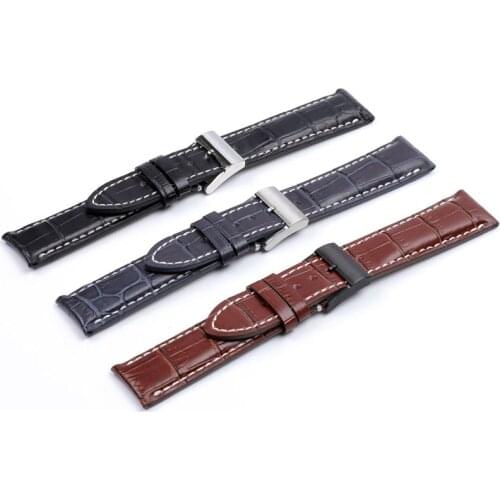 22mm Black Brown Blue Genuine Leather Watchband Wristband For Breitling Watch Strap Avenger Belt Navitimer Bracelet
