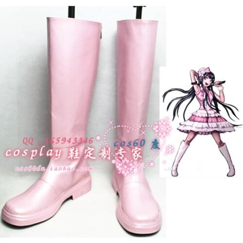 Dangan Ronpa DanganRonpa Maizono Idol Pink Boots shoes S008