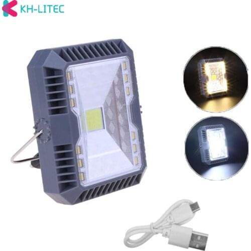 Solar Floodlight Spotlight Led Flood Light 3 Modes USB Rechargeable COB Working Lamp Outdoor Camping Emergency Handheld Lamp