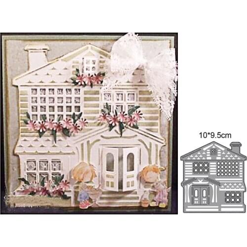 Building Town Christmas hut metal cutting dies cut die mold Scrapbook paper craft knife mould blade punch stencils dies