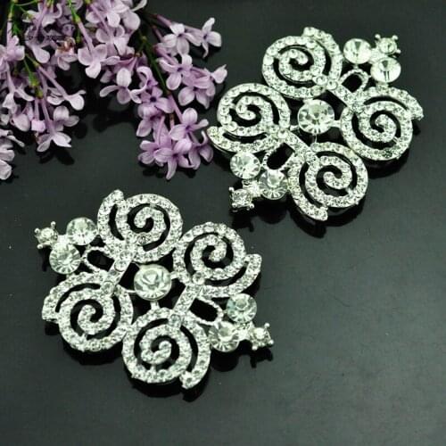 High grade big rhinestone metal butterfly crown fish buckles buttons for fur coats and garment and cashmere coat clothing
