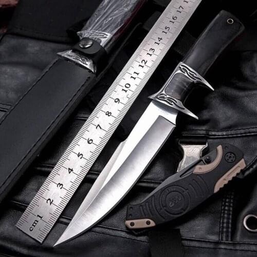 Top Quality Outdoor Tactical Mountaineering Fixed Knife Field Survival Knives Defense Hunting Camping Portable Cutting Knifes