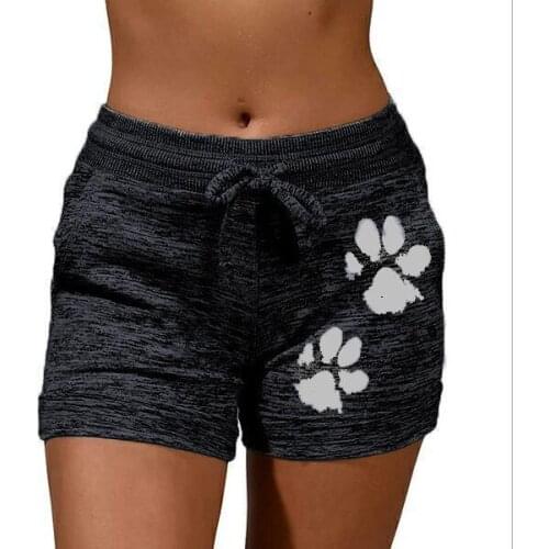 Womens Fashion Casual Shorts Sports Elastic Waist Drawstring Printing Shorts Women Clothing Summer Shorts