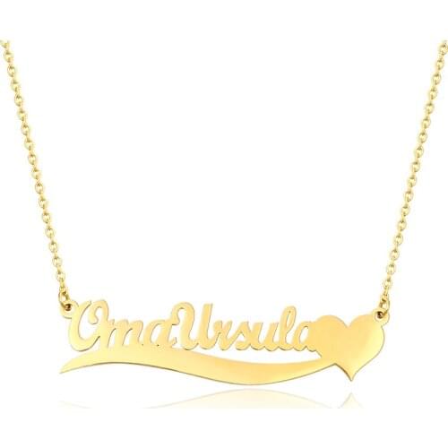 Womens Necklace Customized Fashion Stainless Steel Name Necklace Personalized Letter Gold Choker Pendant Nameplate Special Gift