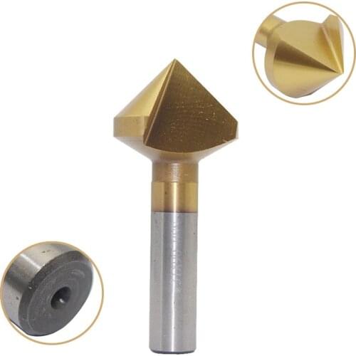 1pc 31mm Chamfer Tool HSS One Flute 90 Degree Round Shank Titanium Countersink Bit Deburring Chamfering Miliing Cutter Tool