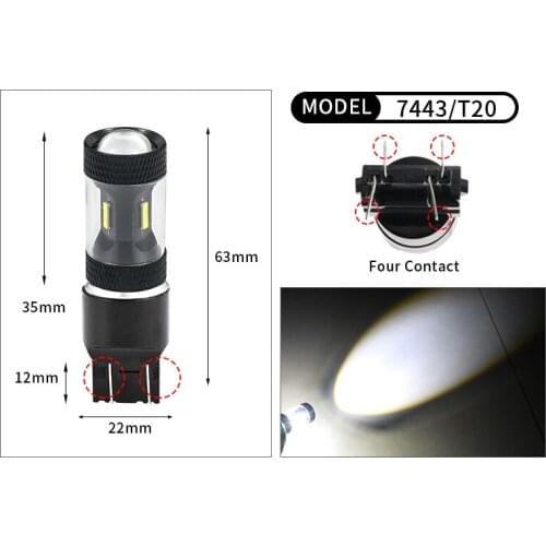 10PCS LIghts Bulb Car Tail Signal Light T20 7443 7440 1860 4SMD 9V-32V 6500K Reverse Light Brake Lamp Stop Light For Motorcycle