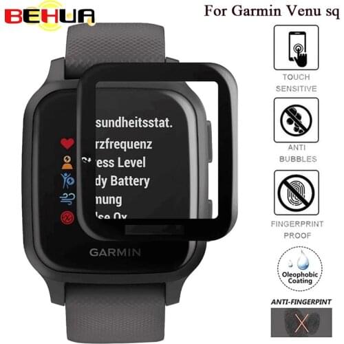 2PCS HD Clear Film for Garmin Venu Sq Smart Watch Protective Cover Guard 3D FULL Coverage Screen Protector Anti-Scratch Films