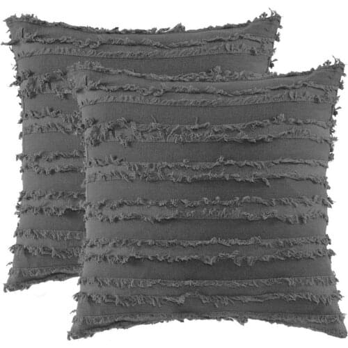 2 Packs 45X45 Square Grey Pillow Covers,Black Decorative Couch Cushion Covers Sofa,Yellow Soft Cotton Pillow Cases Covers Blue