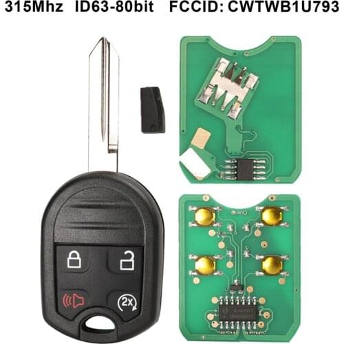 Jingyuqin Remote Car Key 315MHZ ID63 CWTWB1U793 For Ford Edge Escape Expedition Explorer Flex Fusion Mustan Taurus Mazda Tribute