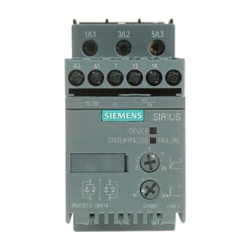 3RW3013-1BB14 3RW30131BB14 3 Phase Soft Starter - 3.6 A Current Rating, 3RW30 Series, 1.5 kW Power Rating