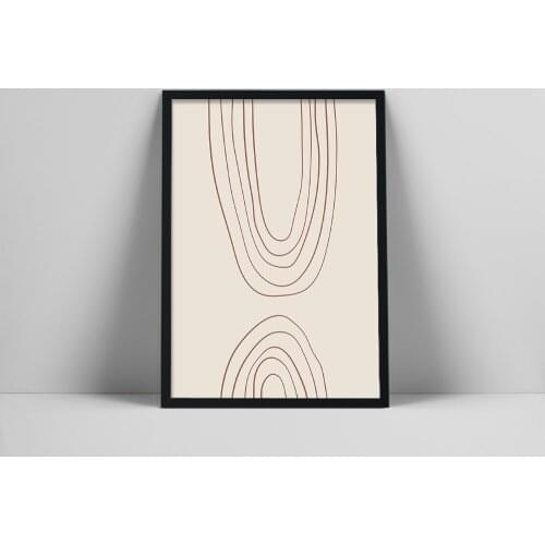 Abstract Line Art Print | Scandinavian Art | Line Arch Poster | Minimal Rainbow Wall Art | Modern Art | Abslustratoman Warm Col