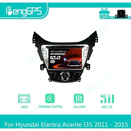 For Hyundai Elantra 2011 - 2015 Android Car Radio Stereo Multimedia DVD Player 2 Din Autoradio GPS Navigation PX6 Unit Screen