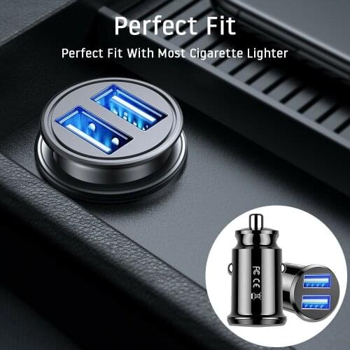 USB Car Charger Quick Charge Fast Car Charger Socket Charger Splitter Power Adapter Dual USB For IPhone Xiaomi Mobile Phone 12V