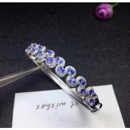 Natural Tanzania Bracelet fashionable new product design jewelry exhibition new product 925 silver beautiful lady attention coll