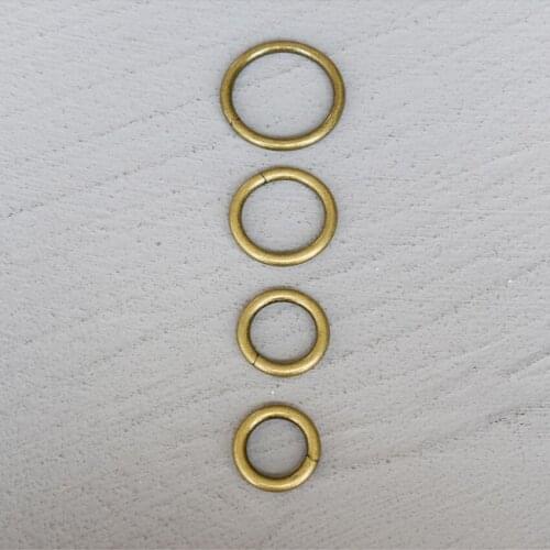 50 Pcs 15/20/25/30mm Bronze O Ring Metal Buckle for Handbag Strap Dog Webbing Snap Clasps Purse Bag Handle Connector DIY Leather