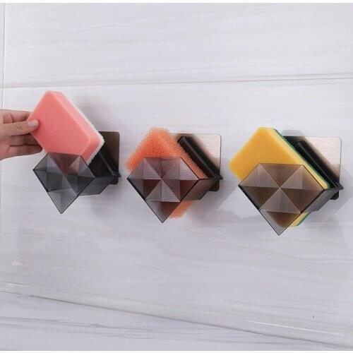 1 Pc Kitchen Sponge Drain Holder Kitchen Bathroom Drying Rack Toilet Holder Rack Suction Cup Dish Cloths Holder