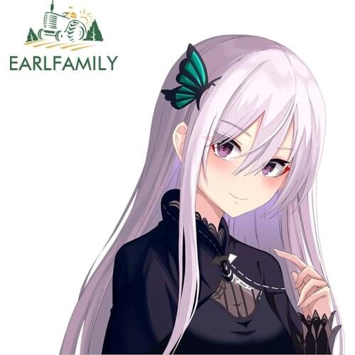 EARLFAMILY 13cm x 11.3cm For Re Zero Isekai Funny Car Stickers Vinyl Car Wrap Decal Waterproof Sunscreen Suitable for VAN RV