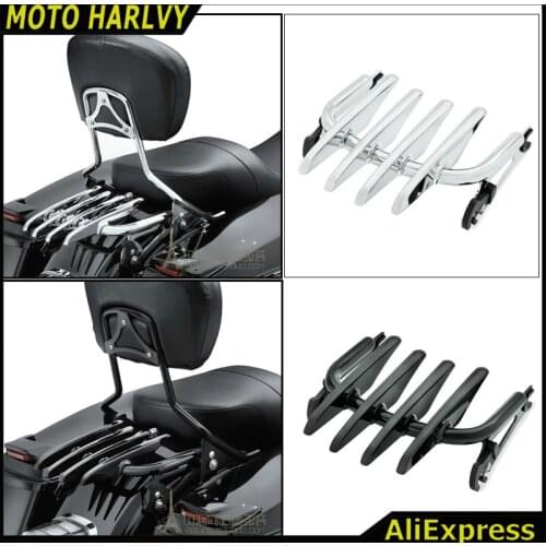 Chrome/BLACK Stealth Luggage Rack For Harley Touring Street Glide Road King 09-16 Parts
