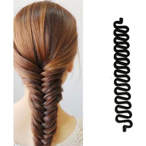 Fashion Fish Bond Waves Braider Tool Roller With Hair Twist Styling Black Bun Maker Magic Hair Braiding