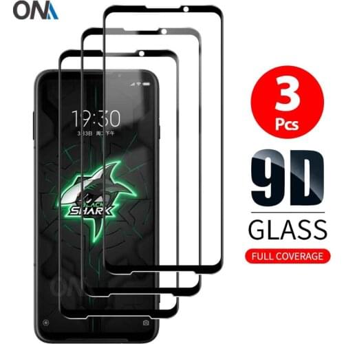 3Pcs 9D Curved Tempered Glass For Xiaomi Black Shark 3 Pro / 3S / 3 Screen Protector For Xiaomi Black Shark 4 Protection Film