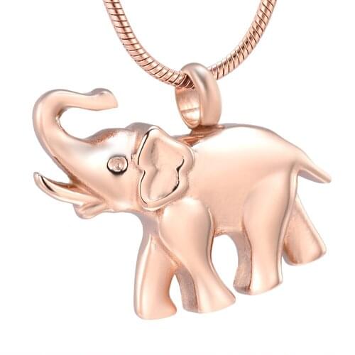 K9743 Stainless Steel Elephant Cremation Jewelry for Ashes Pendant Holder Urns for Animal Memorial Keepsake Women Men Necklace