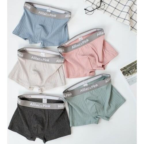 3pcs Men Boxer Shorts Panties Solid Color Men Underwear Cotton Boxer Comfortable Personality Fashion Sports Underpants 2020 Sale