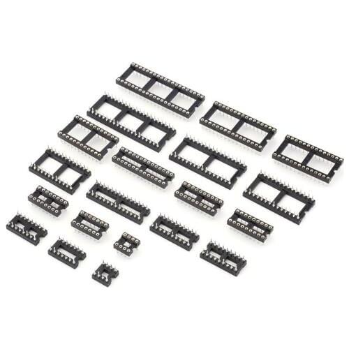 Round Hole IC Sockets 6/8/14/16/18/20/24/28/32/40 Pin Pitch 2.54mm Dip Adaptor Solder Type IC Connector