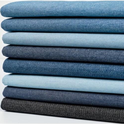 Light Thin Blue Cotton Washed Denim Fabric Thick Quilting Denim Trousers Shirt Skirt Sewing Accessories By Half Meter