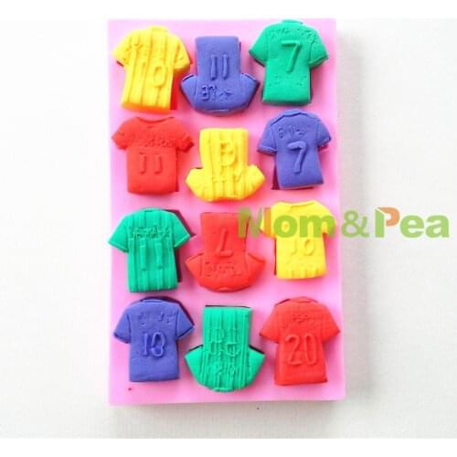Mom&Pea 0686 Free Shipping Uniform T-shirts Shaped Silicone Mold Cake Decoration Fondant Cake 3D Mold