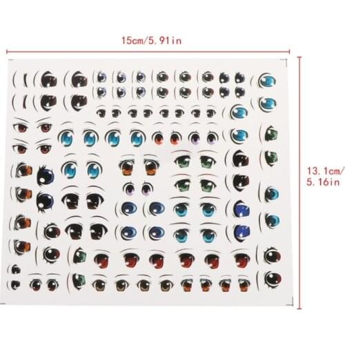 Cartoon Eyes Stickers Anime Figurine Doll Face Organ Paster Clay Decals