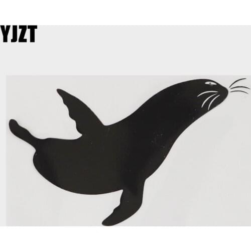 YJZT 15.2CM×9.3CM Marine Animal Personality Seals Decal Vinyl Car Sticker 18A-0117