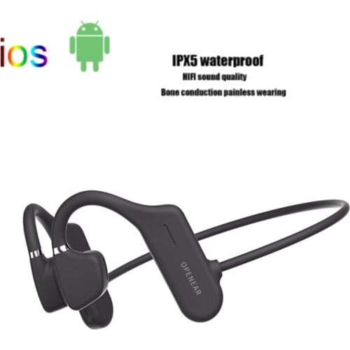 Bone Conduction Headphones Bluetooth-compatible Wireless Waterproof Comfortable Wear Open Ear Hook Light Weight Sports Earphones