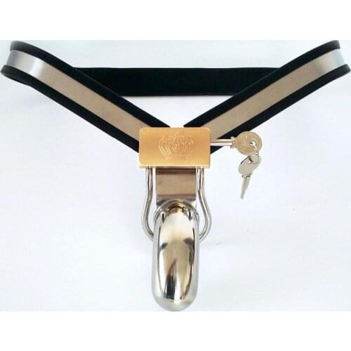 Stainless Steel Silicone Strapon Pants Penis Cage Male Chastity Belt Cbt Bondage Metal Chastity Lock Sex Toys For Men BDSM