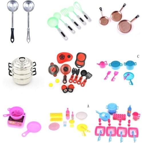 Newest Doll Toys Dollhouse Kitchen Cooking Tools for Playing House Child Early Education Toy Doll Accessories