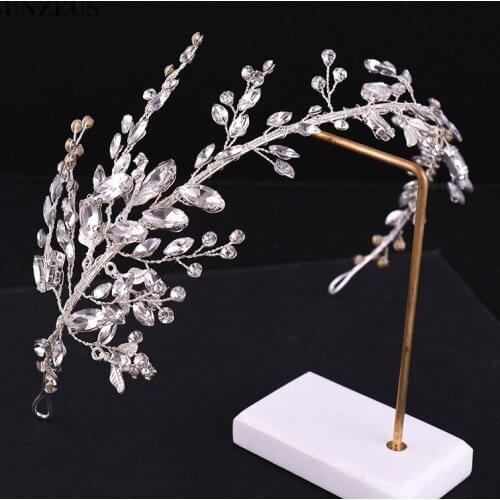 2019 Latest Silver Wedding Headband Hand-made Crystal Tiaras And Crowns For Brides Couronne Mariage SQ0332