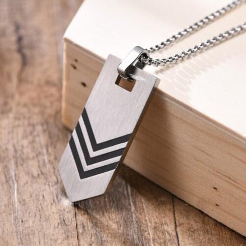 Necklace for Men, Stainless Steel Geometry Dog Tag Pendant Necklace,Male Jewelry