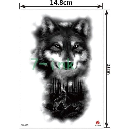2019 NEW Temporary Tatoo Sticker body art forest moon Wolf water Transfer Fake Tattoo Flash tatto for women men