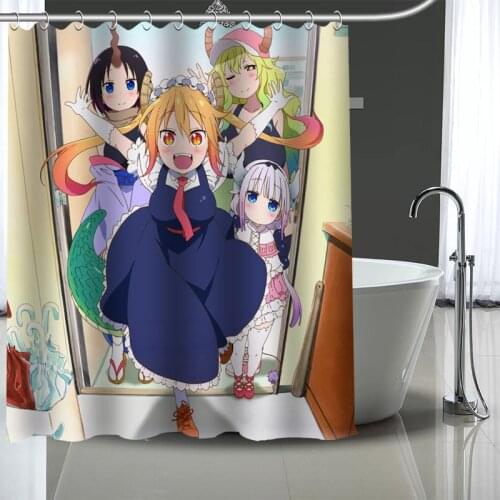 Custom High Quality miss kobayashis dragon maid Shower Curtains Bath Products Bathroom Decor Waterproof Polyester