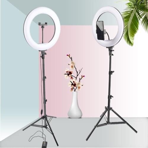 14inch/36cm Dimmable LED Ring Light Makeup Video Ring Lamp Photography with Phone Holder Tripod for Selfie Camera Youtube Shoot