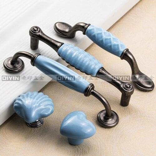 Shell Ceramic Handles and Pulls Cartoon Handle Cabinet Closet Drawer Handle and Knobs Furniture Kitchen Door Handle