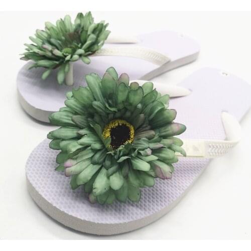 HAHAFLOWER Handmade Shoes Flowers Casual Sandals Flip Flops Cheap Women Beach Slippers Free Shipping Summer Dig size