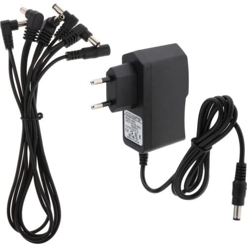 Effect Power Replacement Supply Adapter Charger With 1 to 5 Way Cable for Electric Guitar Accessries