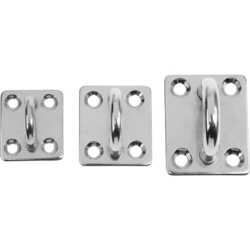 Heavy Duty 304 Stainless Steel Square Pad Eye Plate Shade Sail Sailboat 5/6/8mm for Kayaking Canoe Boat Water Sports Accessories