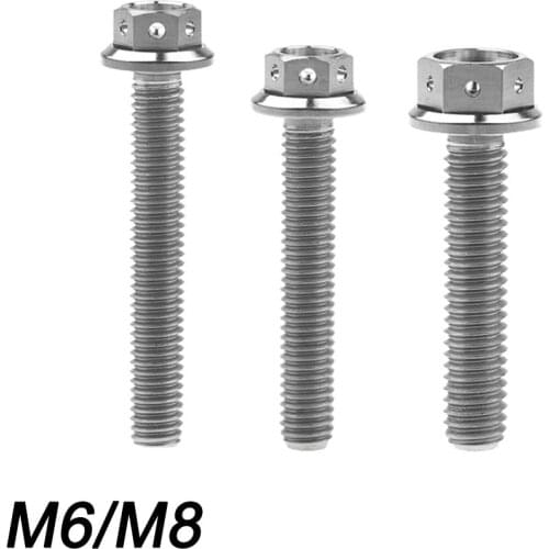 Xingxi Titanium M6x35mm M8x35mm Flange Bolt Screw With Holes for Motorcycle Ti Fasteners